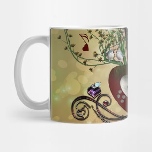 Music, heart guitar with birds and butterflies Mug